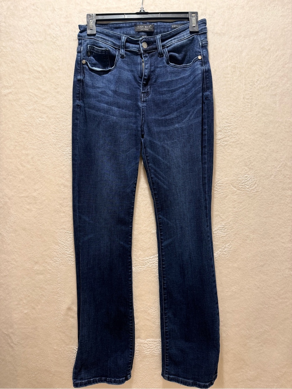 Judy Blue Slim Boot Cut Jeans Mid Rise Stretch Denim Size 27 Dark Wash - Picture 6 of 14